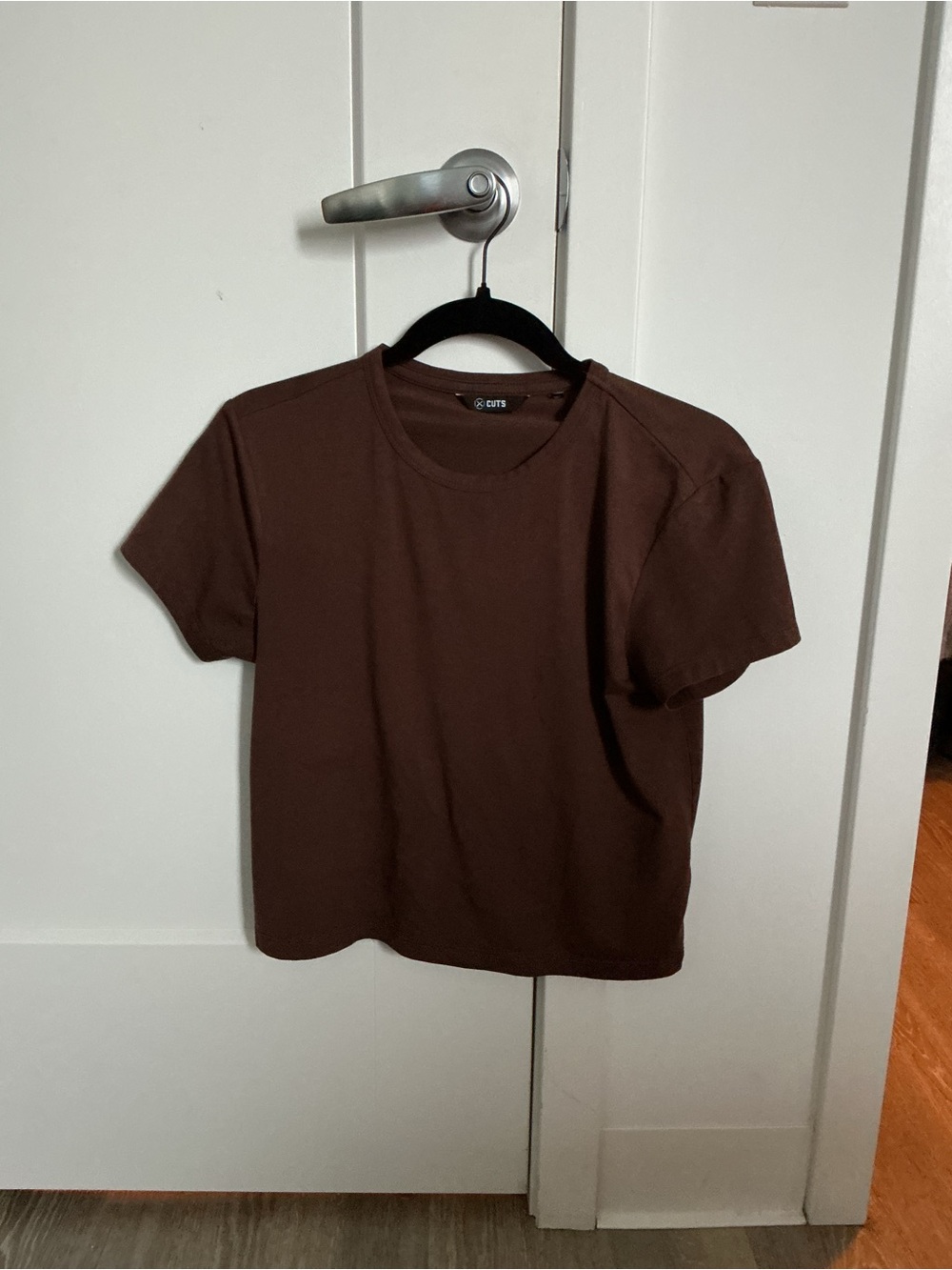Cuts Clothing Chocolate Brown Cropped Crew Tee
